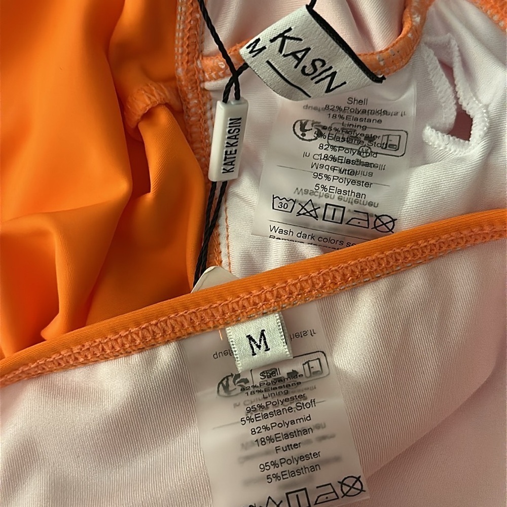 Kate Kasin Women’s 2-Piece Orange Tankini Swimsuit Sz Medium NWT Resortwear Chic - Picture 13 of 15